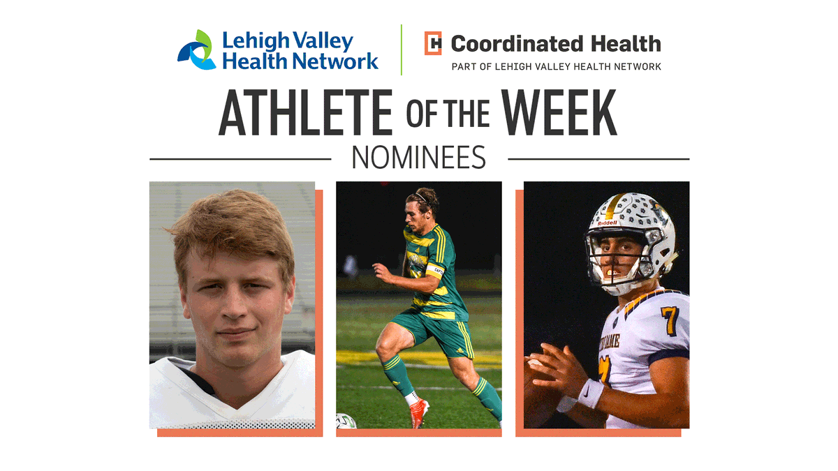 ATHLETE OF THE WEEK
It's that time again ... vote for this week's boys nominees! #LVHNaotw #lvvarsity 
➡️ <a href="/JaredGroller/">Jared Groller</a>, <a href="/EmmausFootball/">Emmaus Football</a> <a href="/_EHSAthletics/">EHS Athletics</a>
➡️ @jaeden_amato, <a href="/EmmSoccer/">EHS Boys Soccer</a> 
➡️ <a href="/collinquintano3/">Collin Quintano</a>, <a href="/ND_Crusaders/">Notre Dame Green Pond HS</a> football

<a href="/LVHN/">Lehigh Valley Health Network</a> @coordhealth
mcall.com/aotw