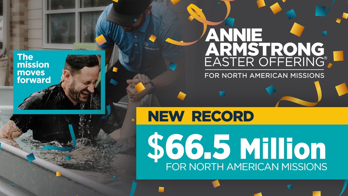 NAMB_SBC's tweet photo. When the need was greater than ever, you gave $5 million more than ever before to keep the mission moving forward. #AAEO21

On behalf of our missionaries serving across North America: Thank you! https://t.co/bncsdVIKsp