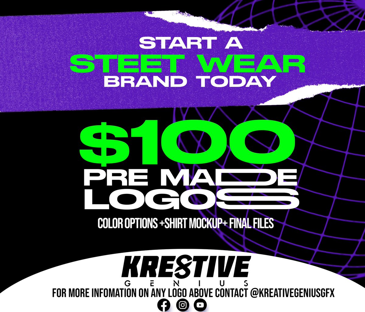ReekPopii's tweet photo. 🚨PreMade *STREETWEAR* Logos🚨 $100
Looking To Start A Brand and Don't Know Where To Start This is for You!!!!! 

Simple Street Wear Logos ! Color Customization Available🎨 WHATS YOUR FAVORITE ONE⁉️ If Interested Inbox Me For More Information 
IG: @kreativegeniusgfx https://t.co/mVhZGBgpZd