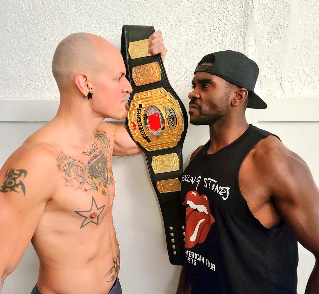 Good Friends Better Enemies pictured JT Energy holding the title face-to-face with Jah C [Photo @SCWPro]