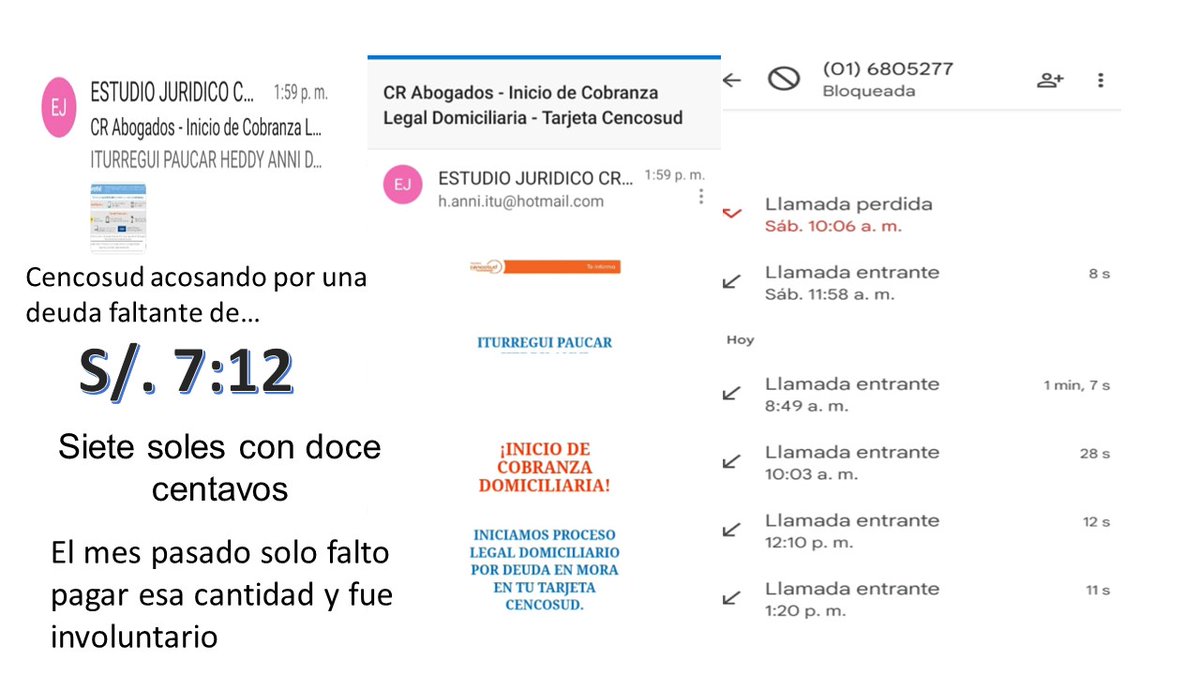 oserio2011's tweet photo. @larepublica_pe Aunque usted no lo crea. Banco acosa a clienta por una deuda de siete soles con doce centavos https://t.co/ONOxe9N3ht