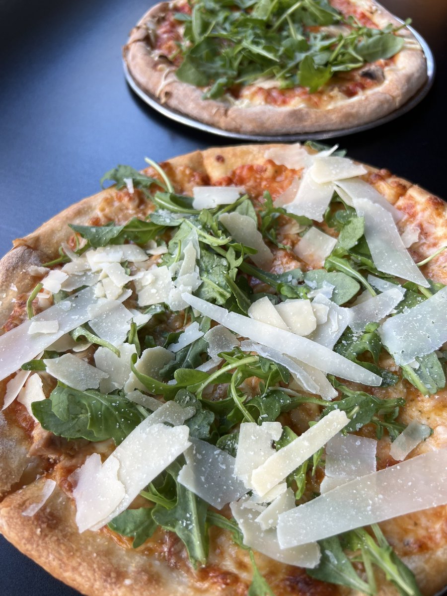 YBPizza's tweet photo. Say hello to the Poultrygeist: Vodka sauce, Mozzarella, Chicken, Shaved Parmesan &amp; Arugula. Can be made vegan - just ask. #pizza #columbus https://t.co/G5ddSBTLX9