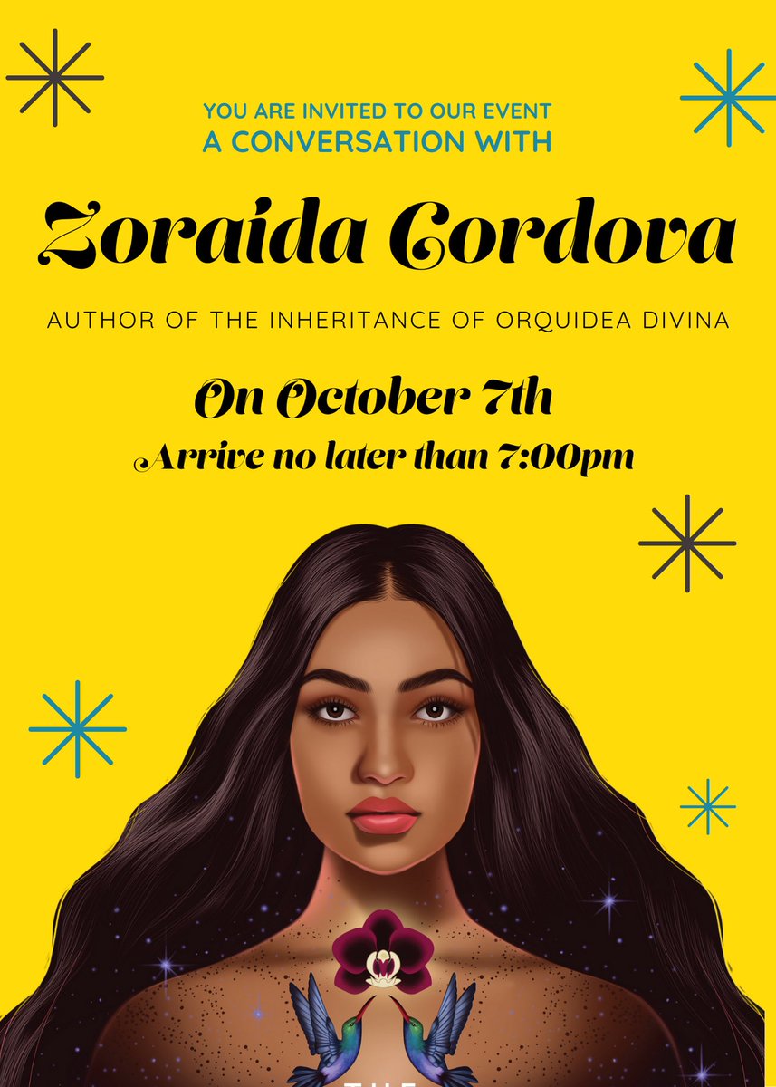 Are you an aspiring writer? Did you write a book? Don’t miss out on a FREE event with Author Zoraida Cordova. This Thursday 😀 RSVP HERE: us02web.zoom.us/webinar/regist…