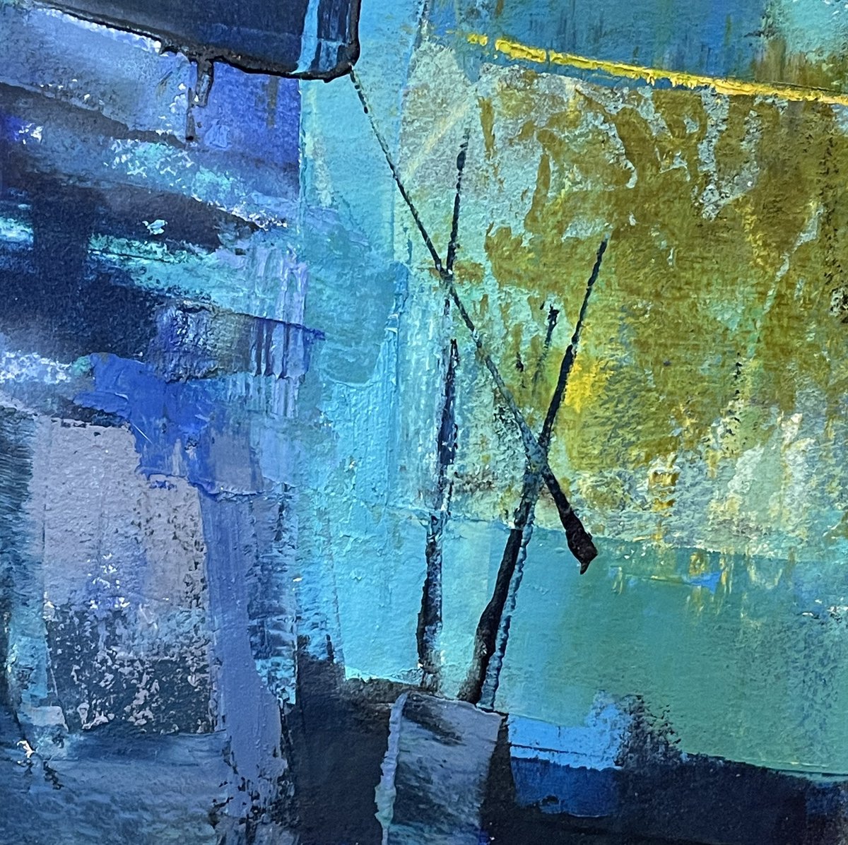 JanetVanderhoof's tweet photo. True blues available 6” x 6” oil and cold wax on cradled board. #ArtForSale #art #ArtistOnTwitter https://t.co/bjAvhONYOh
