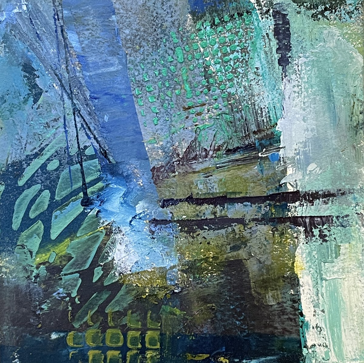 JanetVanderhoof's tweet photo. True blues available 6” x 6” oil and cold wax on cradled board. #ArtForSale #art #ArtistOnTwitter https://t.co/bjAvhONYOh