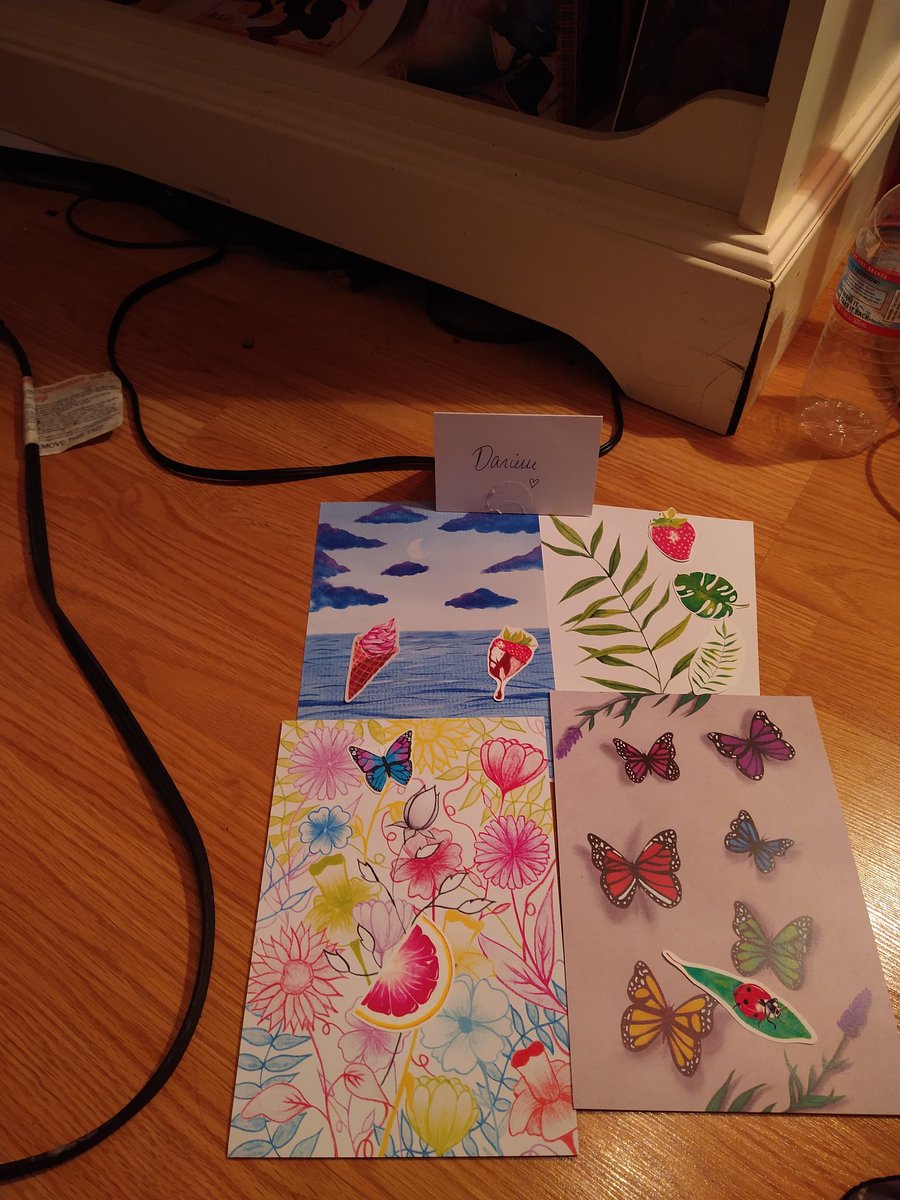 Look at these prints and stickers I got from winning <a href="/Arty_A_F/">🌸 Arty.A.F 🌸</a> giveaway! Thank you so much I love them! 🤍🤍