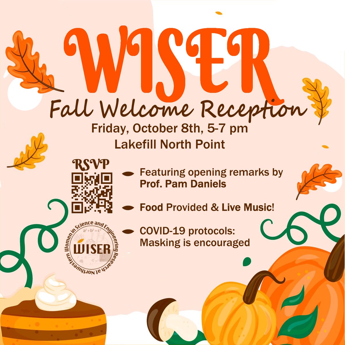 Please join WISER on 10/8 for a reception to welcome our new women-identifying graduate students in STEM to Northwestern! Prof. Pam Daniels will kick-off the event with opening remarks, which will be followed by a social hour. RSVP! linktr.ee/WISERNUGrad <a href="/TGSatNU/">tgsatnu</a>
