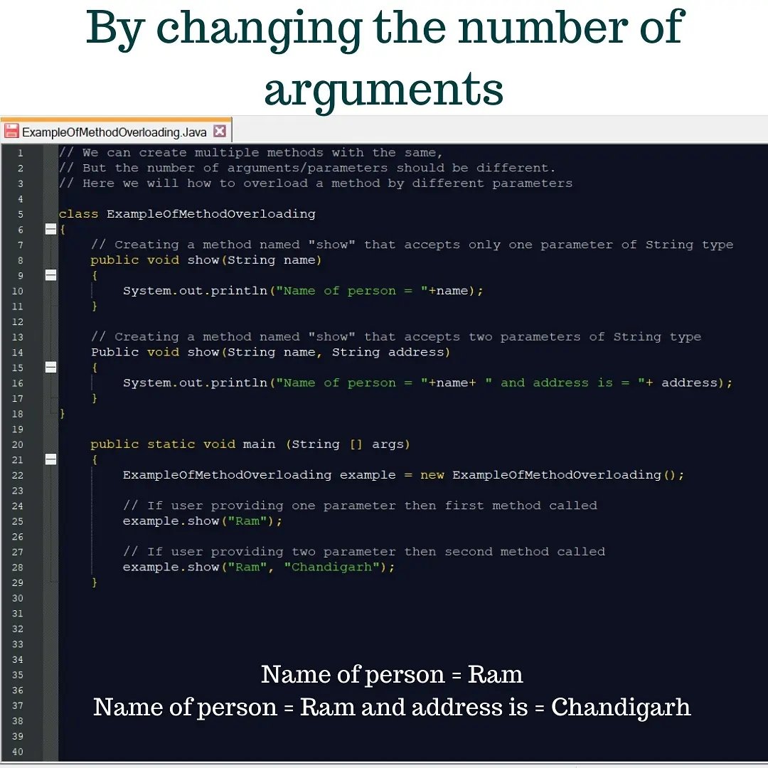 GoalJava's tweet image. Want to read it in detail then click on link:javagoal.com/method-overloa…
#javadeveloper
#android
#javacode
#codinglife
#Coding
#devcommunity
#CodeNewbie
#CodeNewbies
#WomenWhoCode