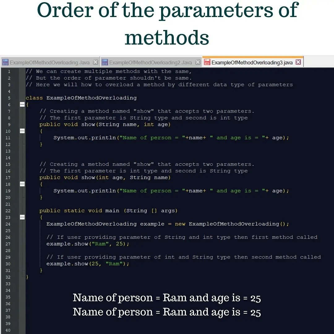 GoalJava's tweet image. Want to read it in detail then click on link:javagoal.com/method-overloa…
#javadeveloper
#android
#javacode
#codinglife
#Coding
#devcommunity
#CodeNewbie
#CodeNewbies
#WomenWhoCode