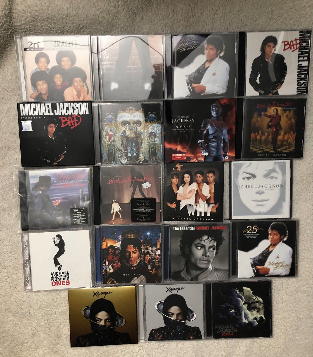xoxokimyounha's tweet photo. my entire (cd) collection 🥰 my babies 🥺
#michaeljackson #kingofpop #mjcollection https://t.co/S6ufIZlfda