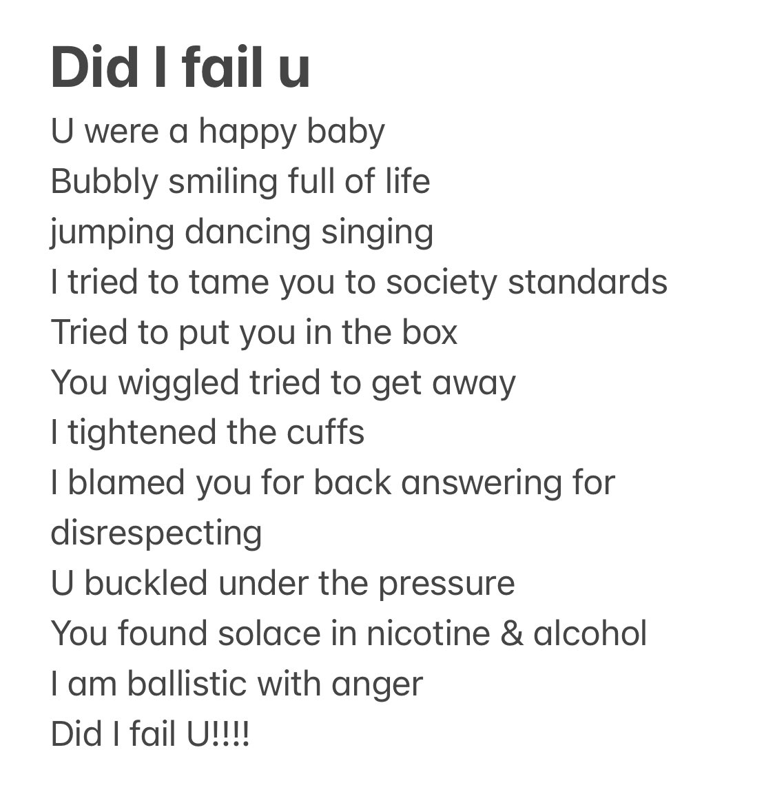 hritumehra's tweet photo. Did I fail you my child???? #parenting  #innerchild #toughlove #ParentalAlienation https://t.co/TiFePZvhcv