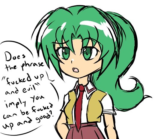jdiggityart's tweet photo. She's not wrong 

#higurashi #higurashisotsu 
#ひぐらし卒 #ひぐらしのなく頃に卒 https://t.co/Jtr1EIiGc6
