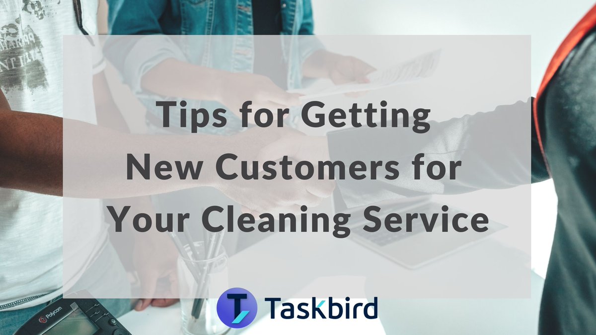taskbirdapp's tweet photo. You don't need to be an expert to learn how to market your business. From traditional print advertising to automated social media posts, read more for our five best tips on acquiring new customers for your cleaning company.

https://t.co/GnEmgdcEI6 https://t.co/b1wCmi3Si6