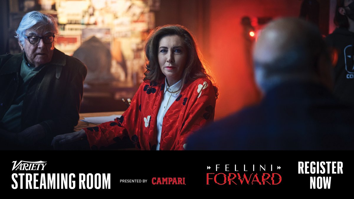 Variety's tweet photo. The filmmakers and contributors behind @Campari’s #RedDiaries #FelliniForward participate in an exclusive #VarietyStreamingRoom panel on Oct. 7 to discuss the ground-breaking technology used to make an ode to the iconic Federico Fellini. Register now: https://t.co/3geRny4TyA https://t.co/9S6Cj2RLTz
