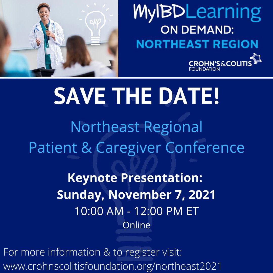 Adam C. Ehrlich, MD, MPH, FACG (@adamehrlichmd) on Twitter photo #IBD patients: Save the Date for a great Patient Education Event coming next month. <a href="/CrohnsColitisFn/">Crohn's & Colitis Foundation</a> #MyIBDLearning crohnscolitisfoundation.org/northeast2021 #IBD patients: Save the Date for a great Patient Education Event coming next month. <a href="/CrohnsColitisFn/">Crohn's & Colitis Foundation</a> #MyIBDLearning crohnscolitisfoundation.org/northeast2021