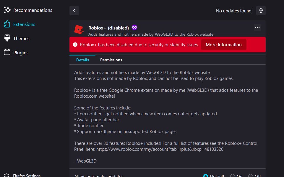 Roblox+ – Get this Extension for 🦊 Firefox (en-US)