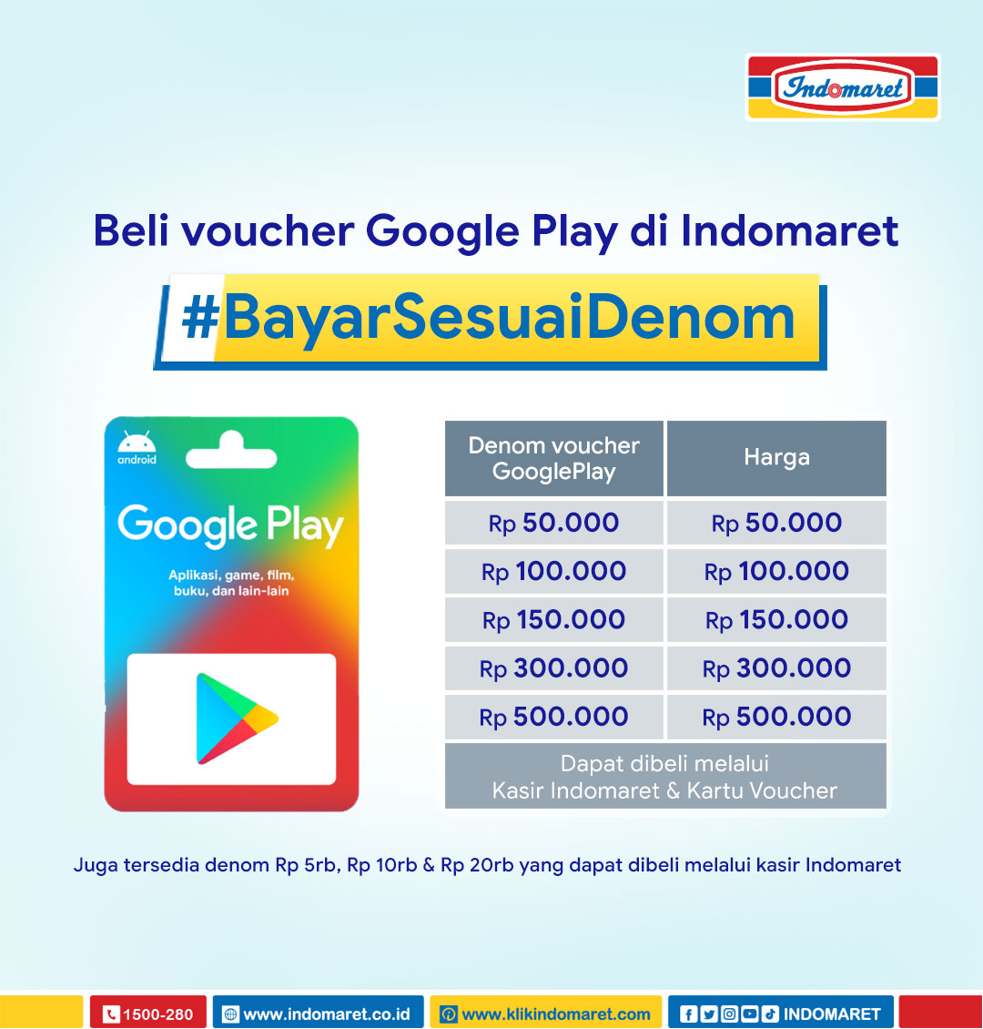 Indomaret on Twitter "Kini beli kartu hadiah dan kode voucher Google