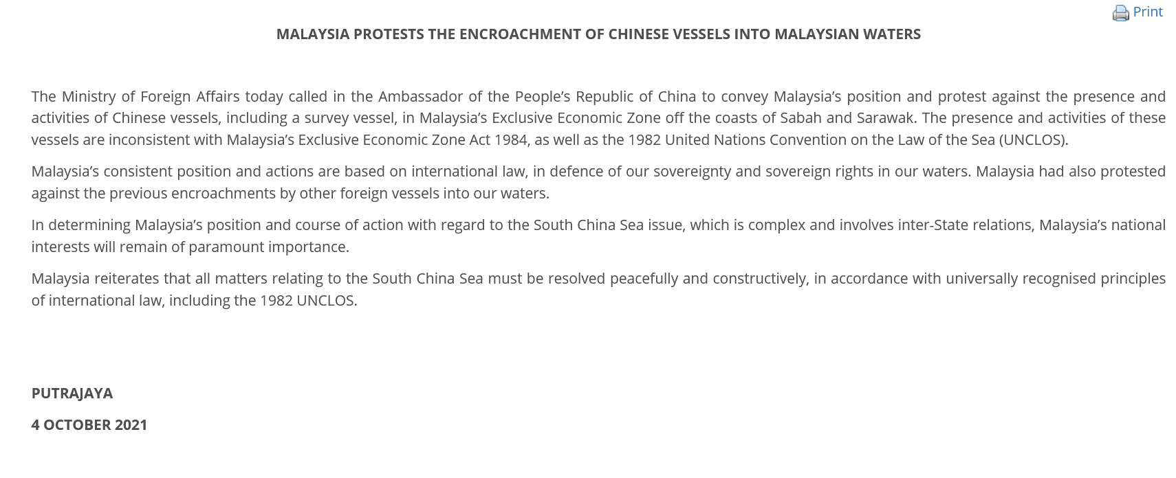 Collin Koh On Twitter This Follows Malaysian Prime Minister Dato Sri Ismail Sabri Bin Yaakob S Earlier Emphasis This Week Of No Compromise Towards Threats In The South China Sea Https T Co Qc8sawivdb Https T Co Eiiip6agvk