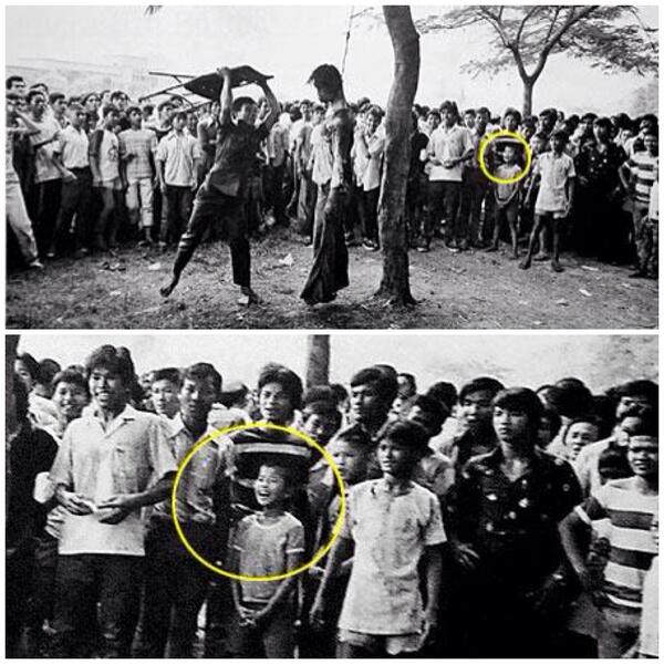 PravitR's tweet photo. Y #Oct6 1976 massacre controversial 45 yrs on?
1)Savagery in killings &amp;mutilations: rape, hanging, burning &amp; hitting a corpse with a folding chair while onlookers smile. 2)Done in d name of royalism. 3)No1 held responsible. #WhatsHappeningInThailand #Thailand #6ตุลา2519 #6ตุลา https://t.co/AfvnZBcf4A