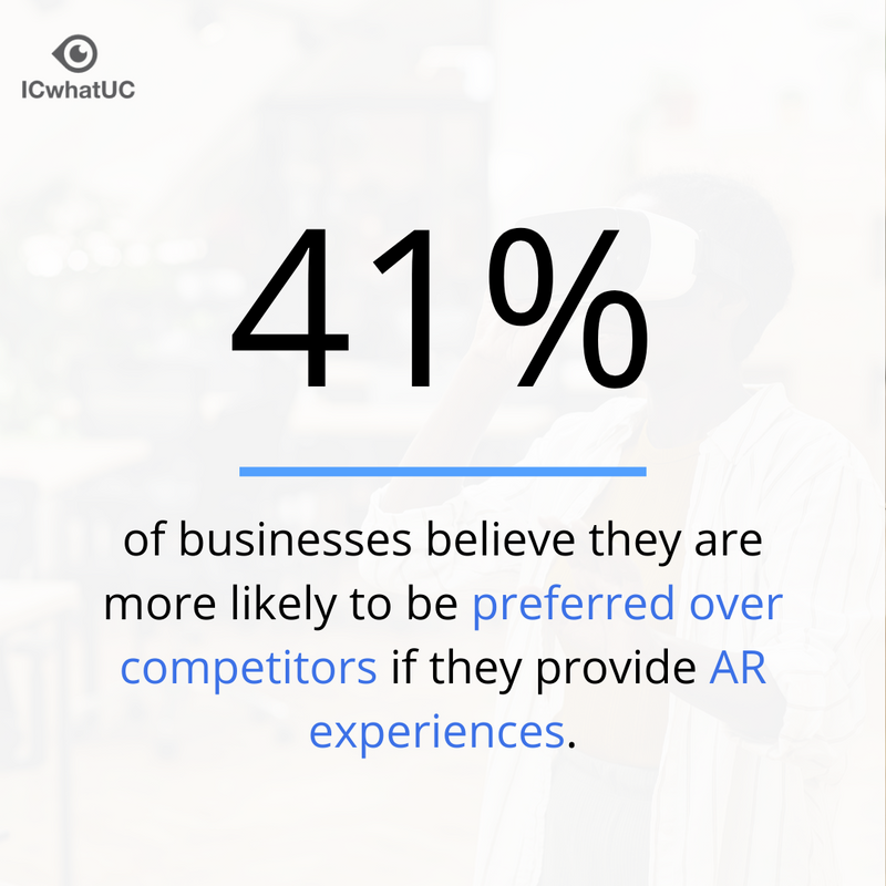 way2stop's tweet photo. 👩‍💻 According to statistics, 41% of businesses believe they are more likely to be preferred over competitors if they provide AR experiences to buyers.

Why isn't your company incorporating AR technology into their services? 🧐

#ICwhatUC #ArtificialIntelligence https://t.co/LI8Uaup9GZ