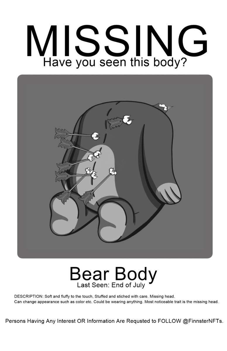 Hey #NFTCommunity, please help me find my body! Have you seen it?