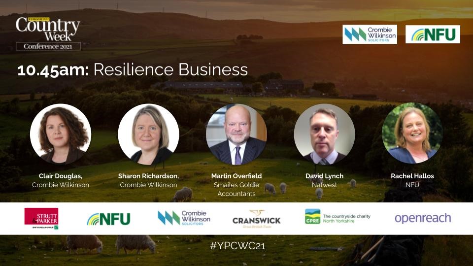 We are pleased to be co-sponsoring and taking part in the Business Resilience panel session at this year's first free virtual Yorkshire Post Country Week Conference on Wednesday 6th October 2021 Sign up now countryweekconference.co.uk #YPCWC21