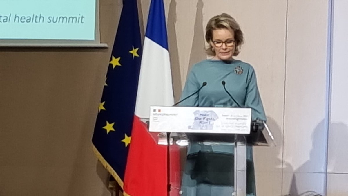 Queen Mathilde of the Belgians opens the third Global Mental Health Summit, in Paris. She pleads for more attention to emotional stress and mental health conditions. #mindrightsnow