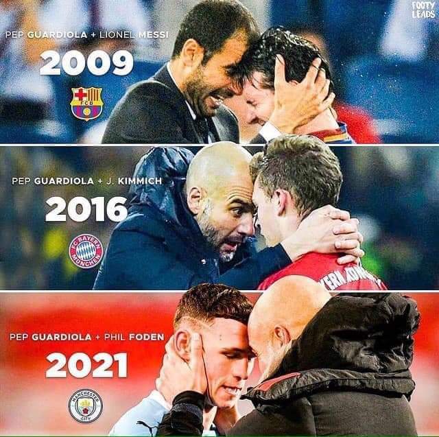 junioraka680's tweet photo. Pep Guardiola ans his golden boy #footballchallenge https://t.co/L0mRVoLTrI