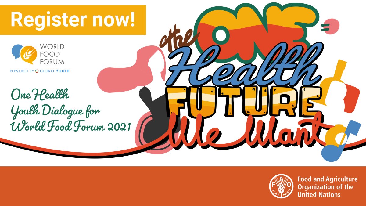 FAOLivestock's tweet photo. The One Health Youth Dialogue is happening in an hour!
Come join our creative and dynamic celebration and see what the youth suggests of The #OneHealthFuture We Want 👩🦰🎤🧒🏽🎸
Register here ➡️https://t.co/tkjymkRZPL https://t.co/qFuYiVfQOY