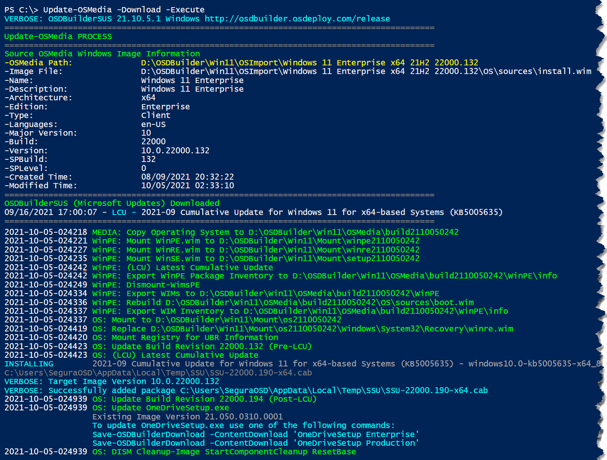SeguraOSD's tweet photo. I'm sick with #COVID, but working on some #OSDBuilder updates. Hello #Windows11 ... goodbye #Windows7 #Server2016 #Windows10 -lt 1809 https://t.co/a4SeGLtPkr