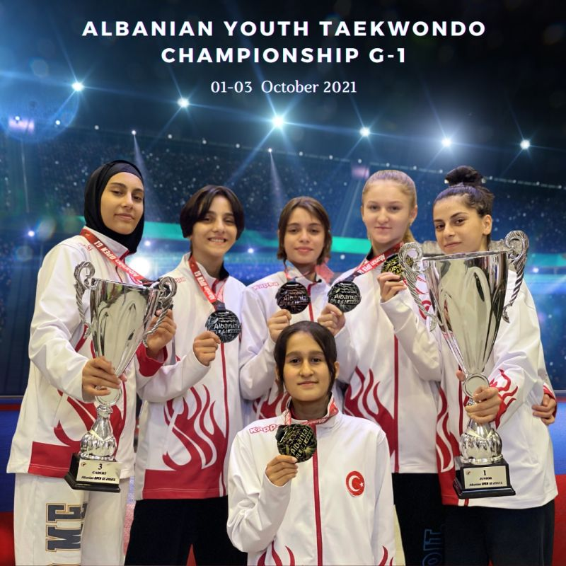 ŞAMPİYON TÜRKİYE 🇹🇷🏆 Uluslararası Arnavutluk Open G1 Tekvando Şampiyonası Gençler Kategorisinde, tüm rakiplerini geride bırakarak şampiyon olan yıldız sporcularımızı ve hocalarını kutluyorum. @cagrikizil @meryemiyin @selenngunduzz 💪🇹🇷 #World #Taekwondo #Europe