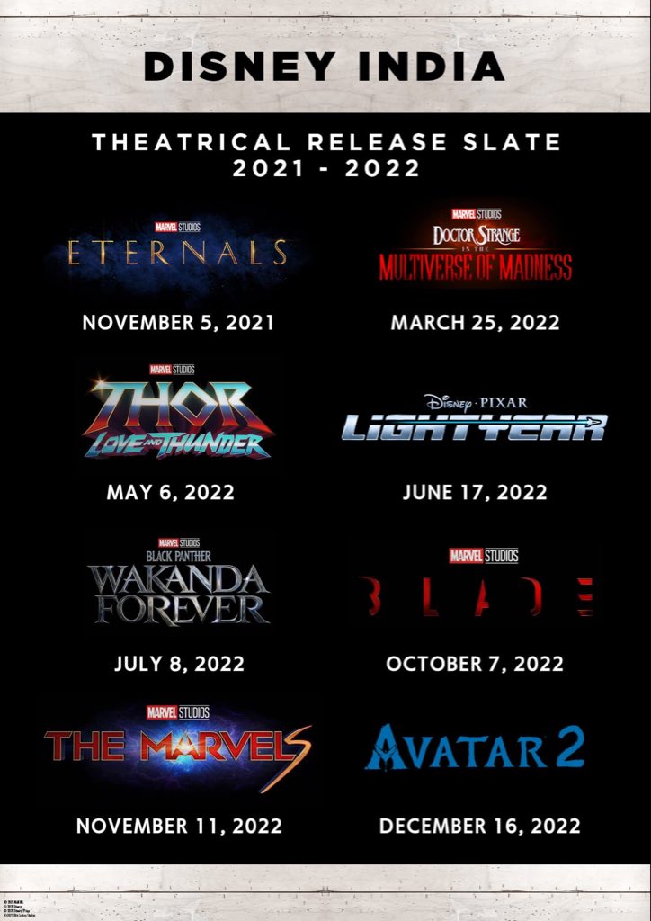 Sreedhar Pillai Disneyindia Announces An Exciting Slate For 21 22 Kickstarting With Big Ticket Diwali Entertainer Marvel Studios Eternals Tentpole Titles Include Eternals Doctor Strange Multiverse Of Madness Thor Love And