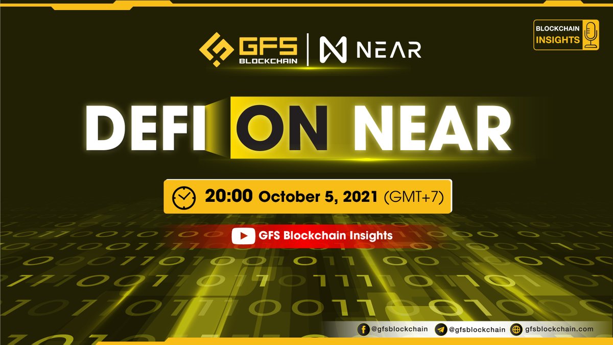 📌 GFS Ventures will have a live Blockchain Insights session with <a href="/NEARProtocol/">NEAR Protocol</a>
🔥 Venue: bit.ly/gfsblockchain
⏰ Time: 20:00 - October 5, 2021 (GMT+7)
👉 Retweet &amp; Ask questions here: bit.ly/GFSxNEAR