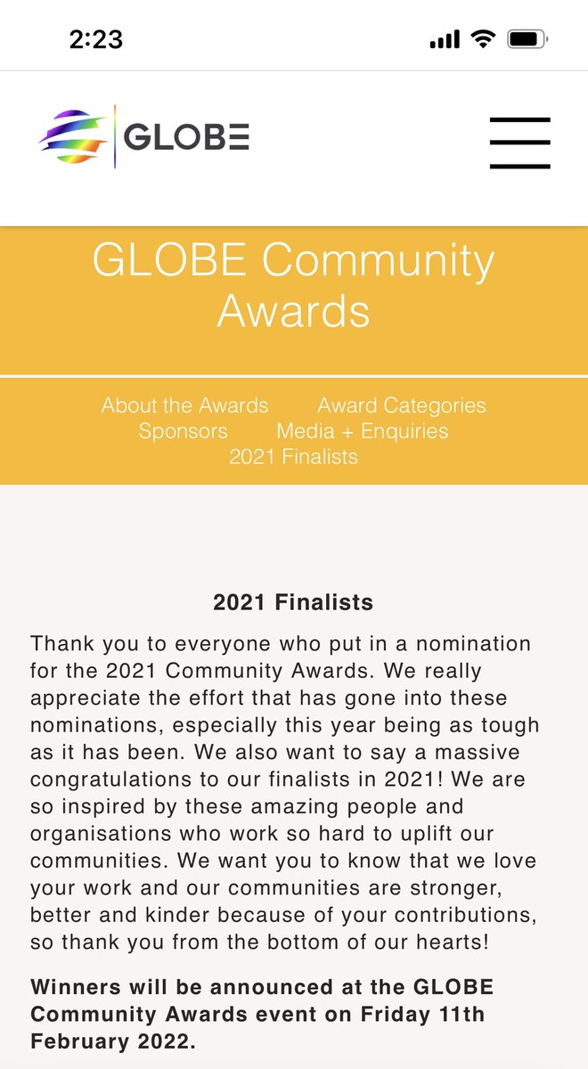 Thrilled to be named as a finalist for @GLOBEMEL CommunityAwards in Outstanding LGBTIQ Media Reporting Award category. 2 yrs ago when I moved to Melbourne from Mumbai, I didn’t expect to be able to continue to pursue my passion for storytelling, much less get nominated for awards