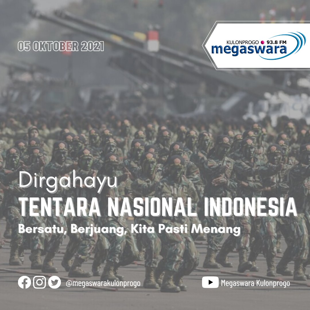 Bangga Memiliki TNI, Jayalah TNI, Jayalah INDONESIA, DIRGAHAYU TNI Ke 76.
.
.
#megaswarakulonprogo #radionyakulonprogo #huttni76 #tniad #tniau #tnial