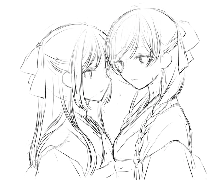 デジ塗り練習用と思って描いたんだけど、これアナログで描きたい…あ、どうしよう 