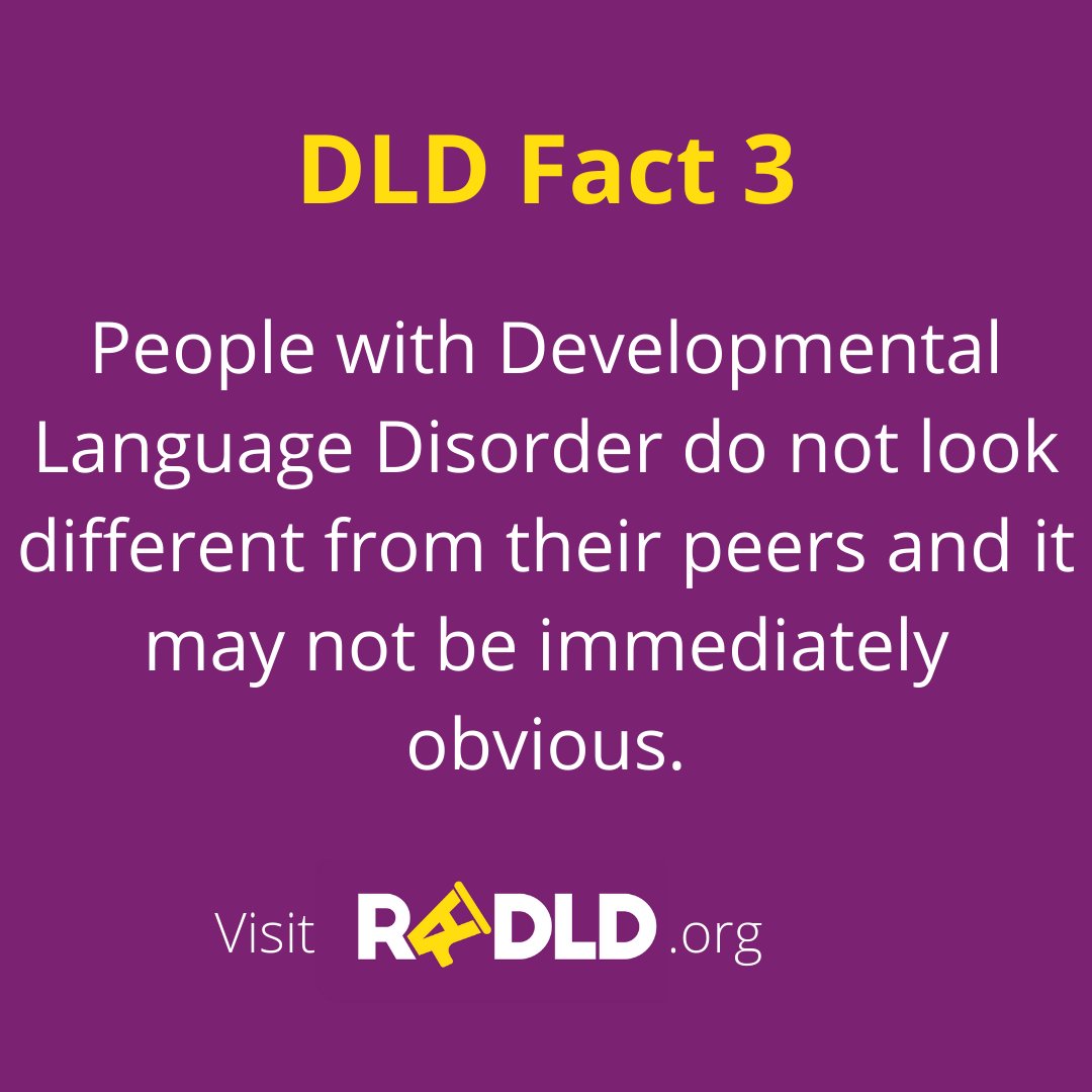 DLD Fact 3️⃣

People with DLD do not look different from their peers and it may not be immediately obvious.

#ThinkLanguage #ThinkDLD #DevLangDis #RADLD #PerthHillsSpeech #SpeechTherapy #Language #Life #MentalHealth