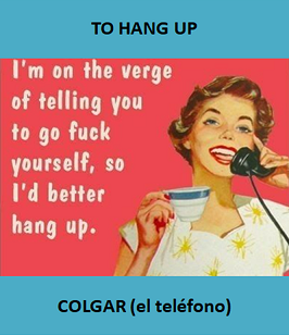 EClementeIngles's tweet photo. #PhrasalVerbsECI
("To hang up” = "Colgar (el teléfono)”) 
Ej.: “He started shouting so I hung up on him.” (“Empezó a gritar, por lo que le colgué.”)
Pron.: /tuː hæŋ ʌp/
(https://t.co/wEB7V7tWbM) https://t.co/uK3jdHvzeX