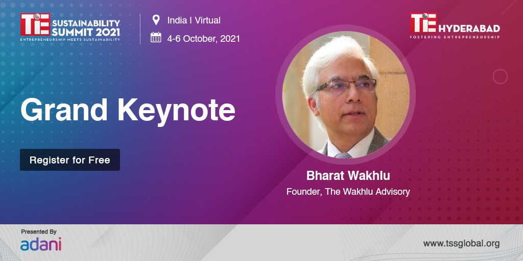 The_OSB's tweet photo. With the aim to Create Awareness about Opportunities in #Sustainability, Leadership Mentor Bharat Wakhlu (@Dilleye) speaks at the TiE Sustainability Summit (TSS) 2021.
Register now: https://t.co/5GuMi0n66W
@TiEHyderabad #TIESummit #tuesdayvibe https://t.co/pGRrbQtmqV