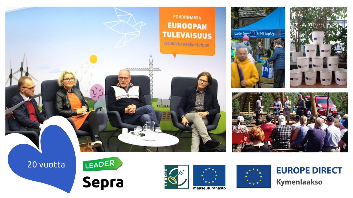 ED eli Europe Direct Kymenlaakso on yksi Euroopassa toimivista 400 EU-tietopisteestä. Tervetuloa tutustumaan Sepraan tänään 5.10. kello 15-16 toimistomme pihalle (Helsingintie 1 A, Hamina). Jaossa on ämpärikaupalla EU-tietoa! sepra.fi/ajankohtaista/…
Markkinakuva: Marikki Virtanen