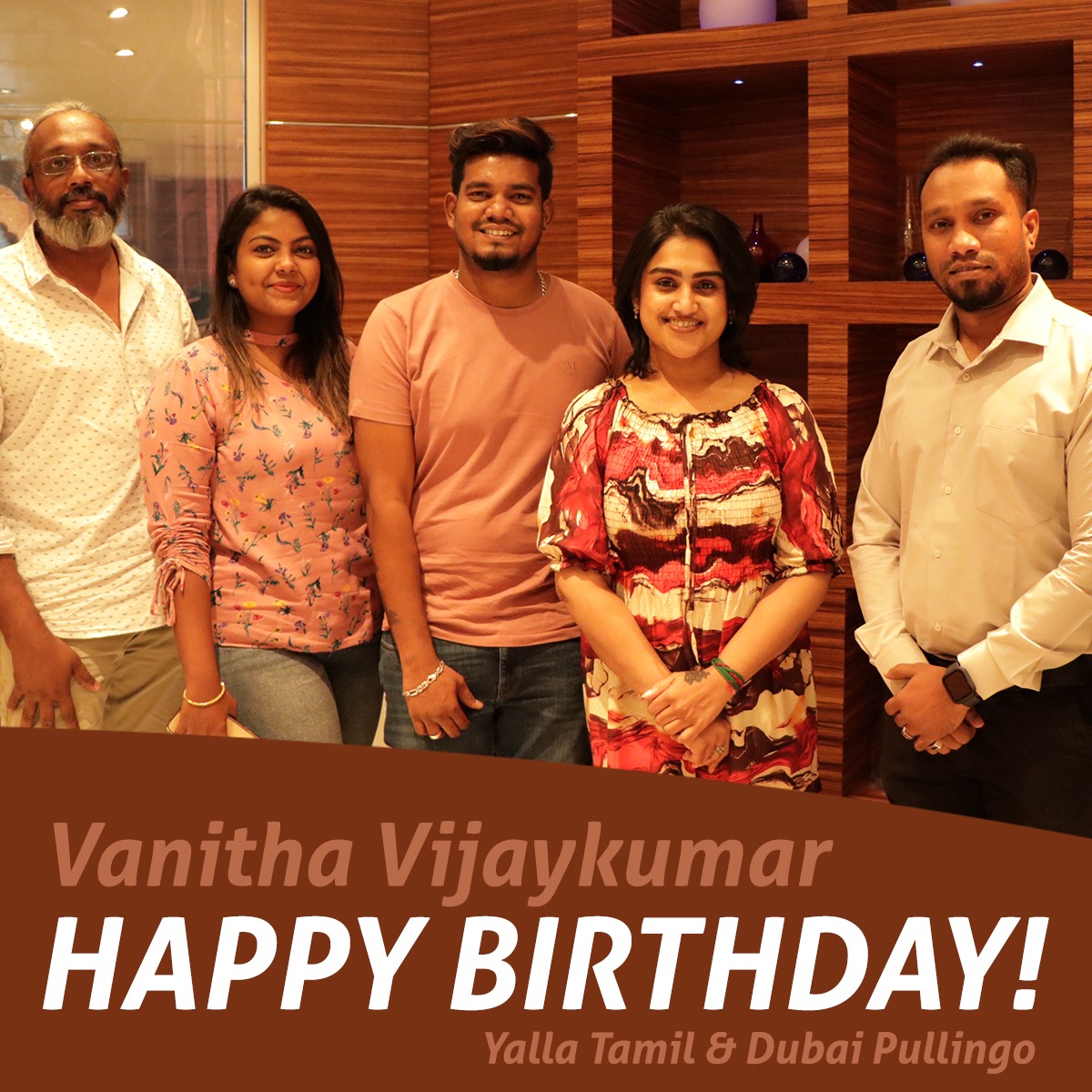 Happy Birthday to a very bold and self made woman, Vanitha Vijaykumar. 
Please subscribe to Yalla Tamil YT Cannel to watch her Exclusive Interview! meet &amp; greet her at Dubai Holiday Inn, On The Rocks on 8th October!
<a href="/vanithavijayku1/">Vanitha</a> #HBDVanithaVijaykumar #DubaiExpo2020