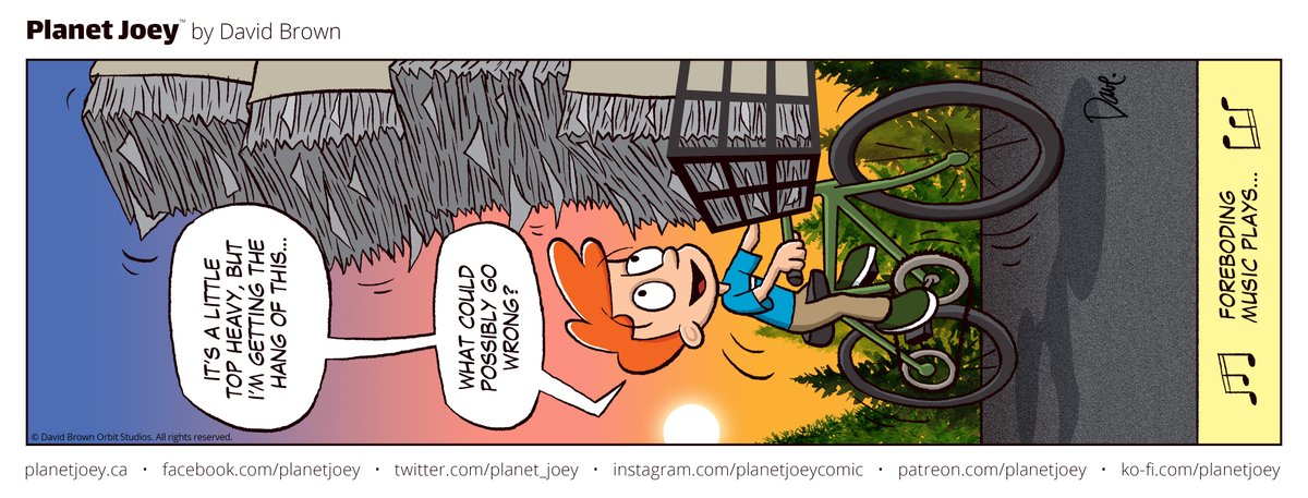 planet_joey's tweet photo. Planet Joey #75, where I had to turn the comic 90° to capture the... 'gravity' of Joey's first morning on the job...

#PlanetJoey #comics #comicstrip #comicstrips #indiecomics #cartoons #webtoons #webtooncanvas #webcomicsfeed #webcomics https://t.co/dkua7fE9lK