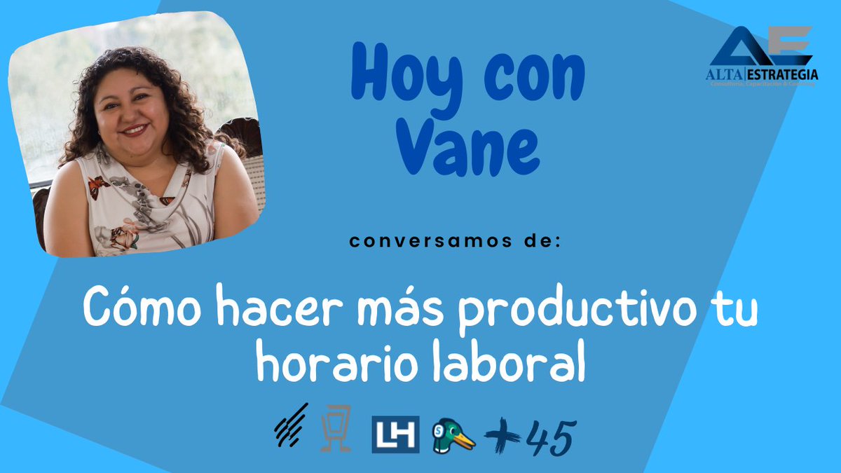 AltaEstrategia's tweet photo. #HoyConVane – Cómo hacer mas productivo tu horario laboral
Ingresa a: https://t.co/1Cd7hSMBVY a través de @YouTube
#AltaEstrategia #mas45 #mipymesonline #socialselling #superateatimisma #horariolaboral #productividad #jornadalaboral https://t.co/2l8lE9VI2B