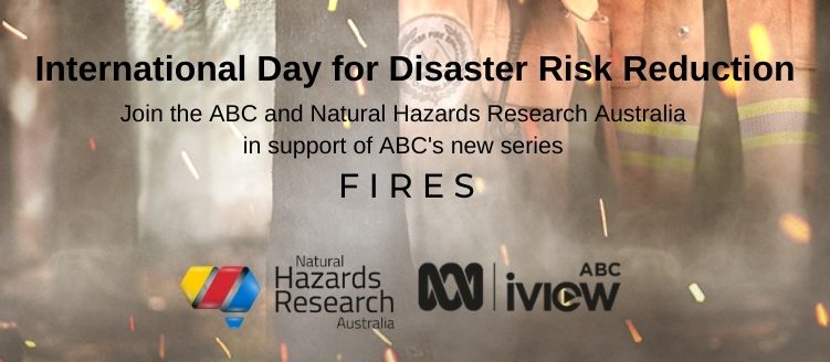 Join us next Wed Oct 13 for our event with @ABCTV for @UNDRR International Day of Disaster Risk Reduction #DRRDay #OnlyTogether. Featuring a panel of community #recovery experts, inc @Bradykate1, @BrionyTowers, Dr Josh Whittaker + Dr Rob Gordon. Register: bit.ly/3mtBJTl