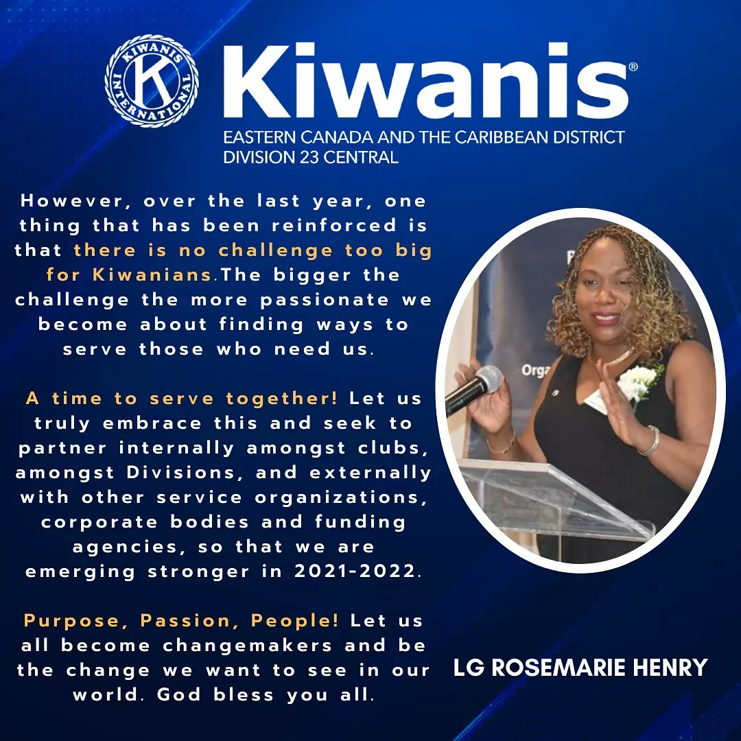 Welcome to the new Kiwanis year!! 

Here's a message from LG Rosemarie Henry 🤗🤗

Follow us to keep in the know! 🏃🏿‍♀️🏃🏿‍♂️
.
#ChangeMakers #ECCDiv23Central #KiwanisInternational #KidsNeedKiwanis #KiwanisIsMySuperPower #Leadership #Service #Fellowship