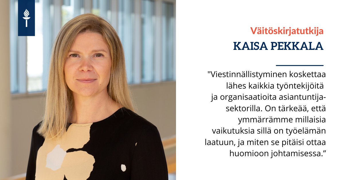 jyu_jsbe's tweet image. Viestintätyö jakautuu yhä useammalle. Se edellyttää uudenlaista johtamista ja työntekijöiden viestintäkyvykkyyden kehittämistä. @kaisakristiinas #väitös &apos;Social media and new forms of communicative work&apos; @uniofjyvaskyla 8.10.2021 ➡️ r.jyu.fi/E9r #JYUnique #JSBE
