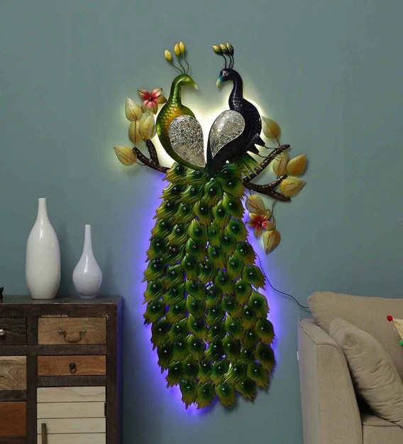 Zuriac2's tweet photo. Oh wildly / it dances today, my heart, like a peacock it dances. Well, these wall decor products are as beautiful as the above quote. And To buy this multicolor couple peacock wall art with led, just inbox me or comment down to place an order. https://t.co/Y37bw4JnbX