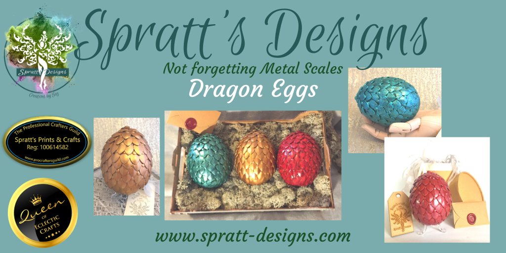 CraftingSpratt's tweet photo. My #Dragon eggs are created with Metal armour Scales, finished in a choice of mottled colours with the choice of a single Egg or buy the #Fantasy themed Trio Set.
See them here: https://t.co/PzEGpfGu3c
#TVProp #GOT #GiftIdeas #MadeByHand https://t.co/Q4tgVQncbB