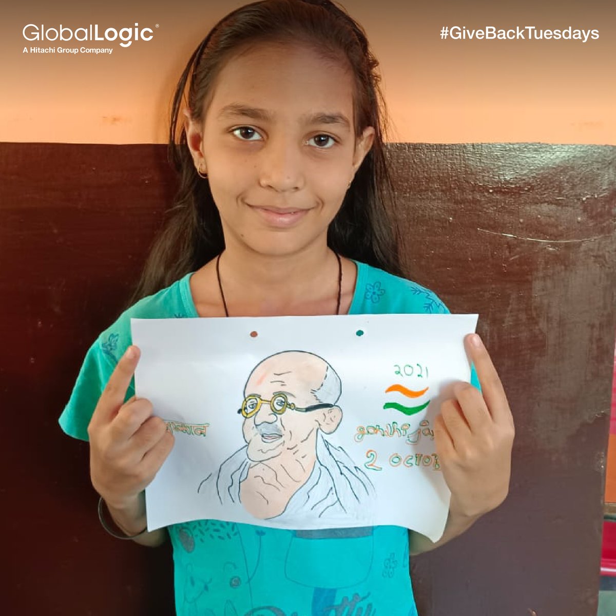 GlobalLogic_IN's tweet photo. @GlobalLogic_IN &amp; our #CSR partner schools celebrated #GandhiJayanti with all our students to mark the 152nd birth anniversary of #MahatmaGandhi . To celebrate the event, cultural programs, activities &amp; donation drives were conducted.
#GiveBackTuesdays #socialgood @AnkIndiaNGO https://t.co/r1FqoukqmL