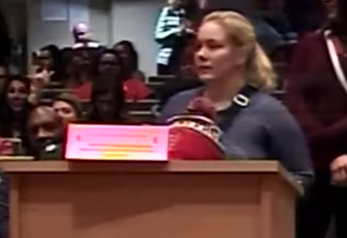johnaronno's tweet photo. I'm sure this child (the one who with the beanie popping up above the podium talking about how Biden stole the election) wrote her own testimony. #billboarding #ancgov https://t.co/4pxNHg0JHw